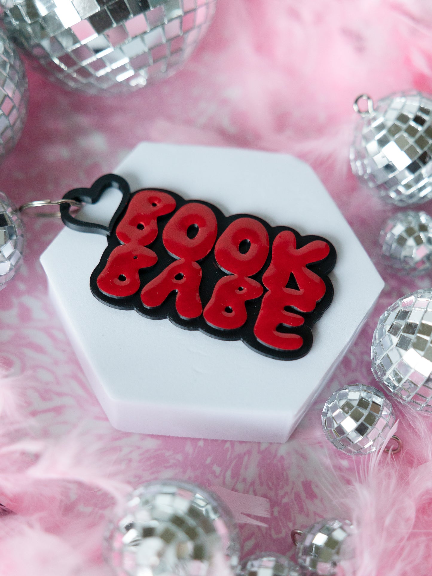Book Babe Bubble Keychain