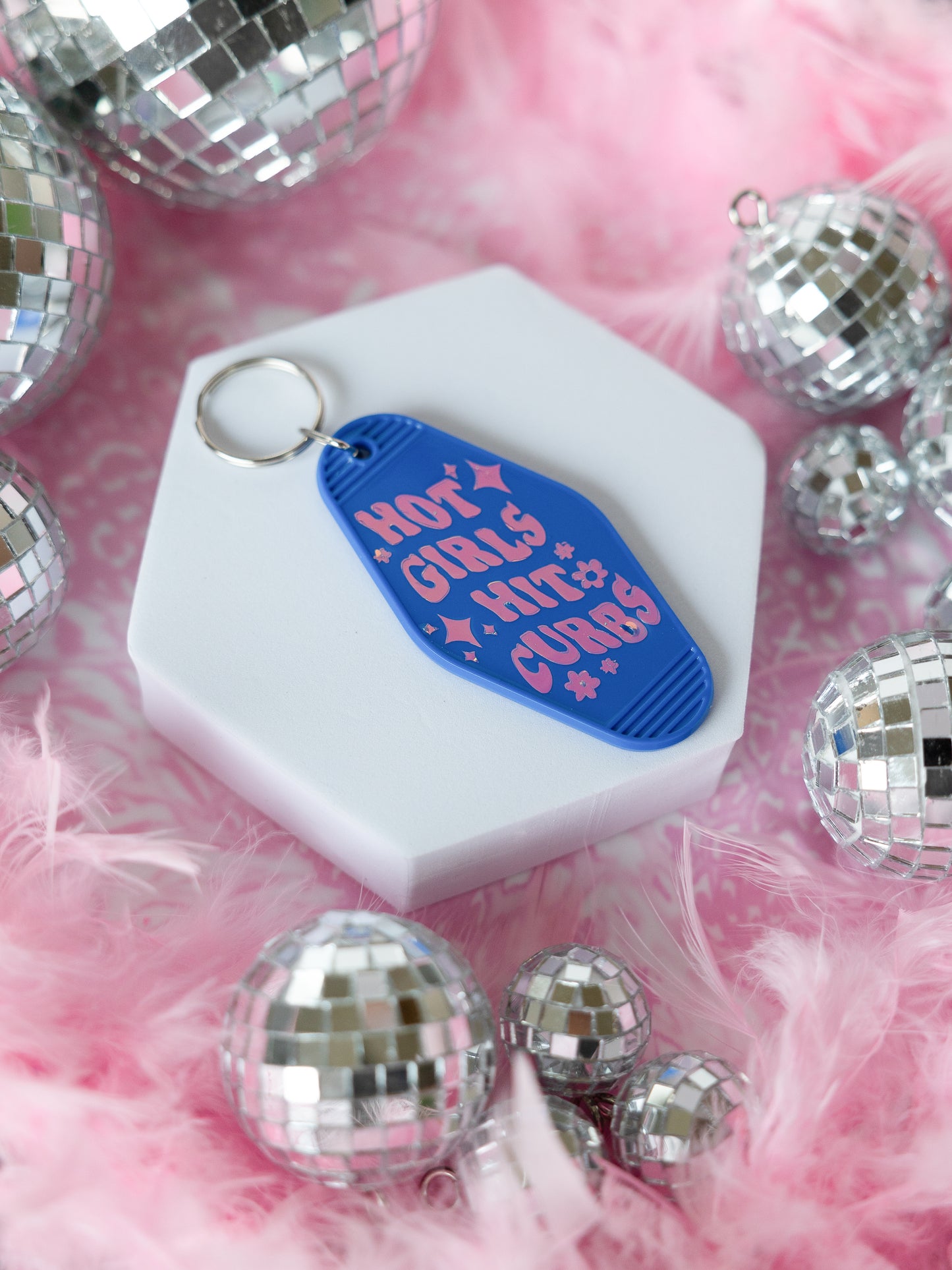 Hot Girls Hit Curbs Keychain