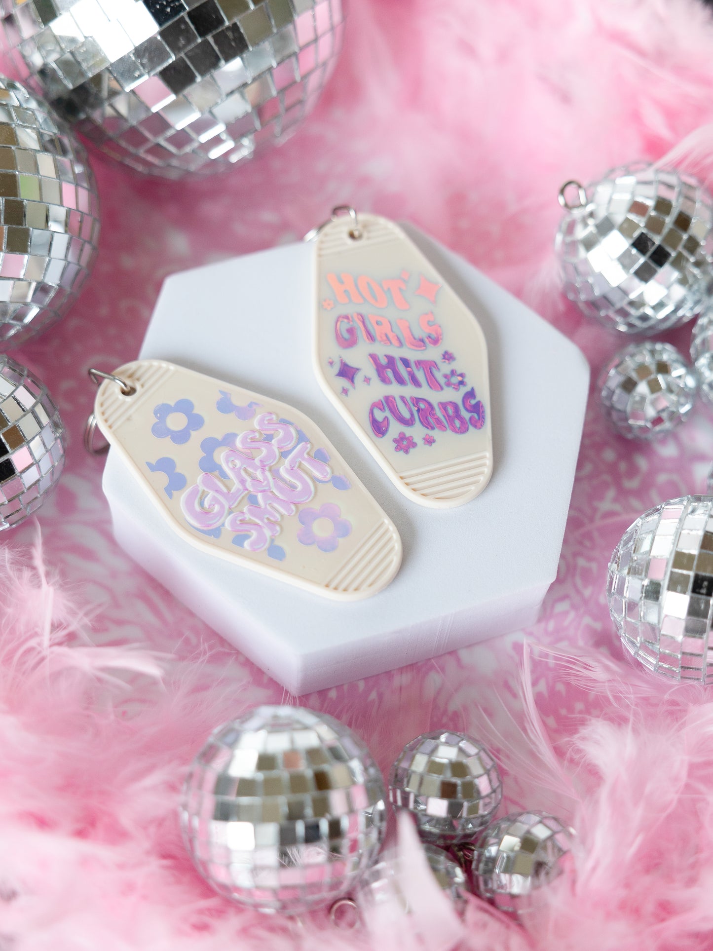 Hot Girls Hit Curbs Keychain