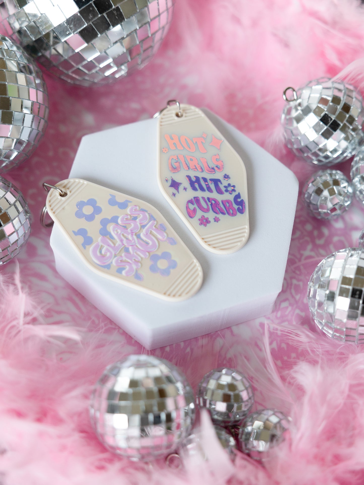 Hot Girls Hit Curbs Keychain