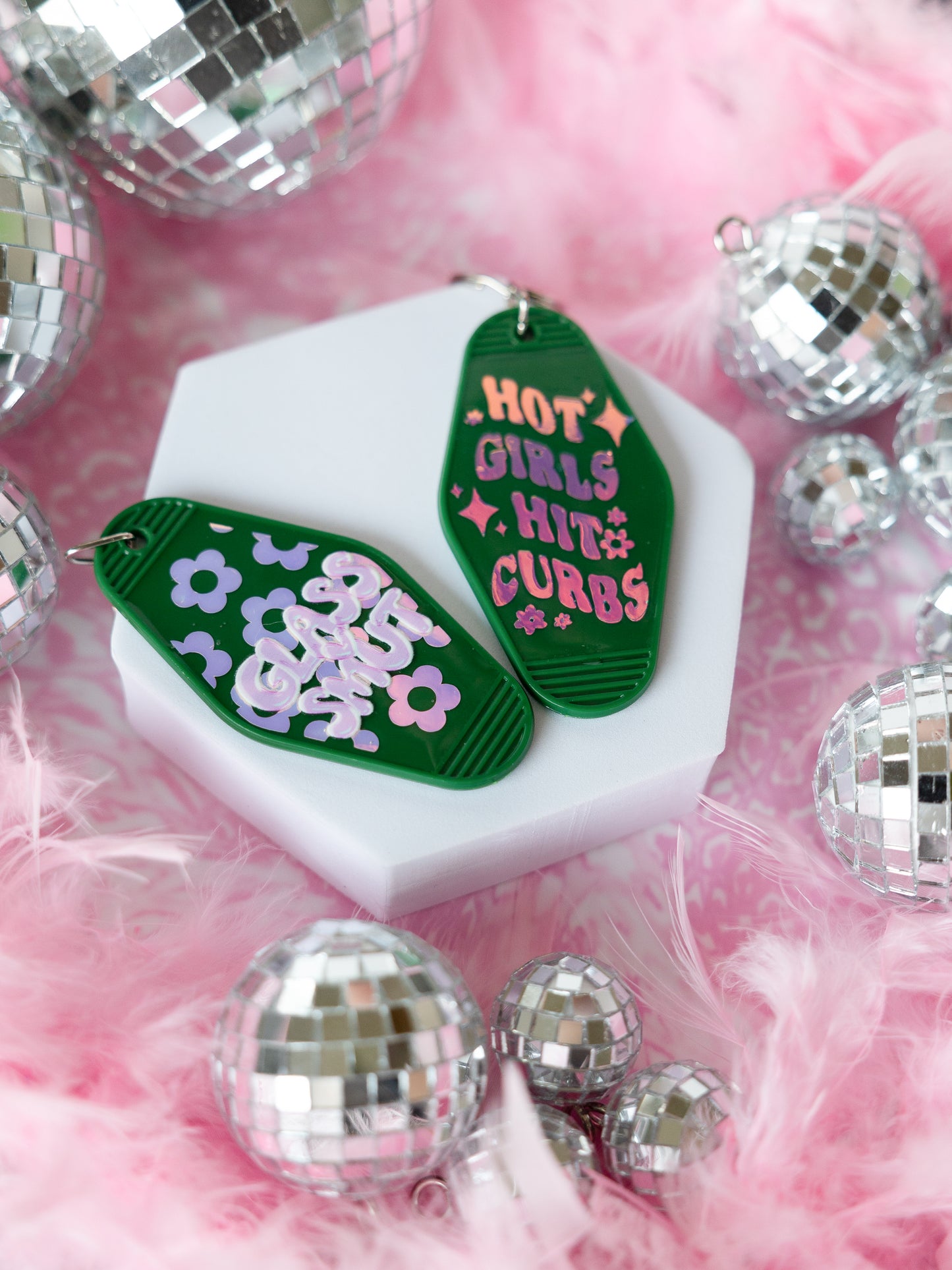 Hot Girls Hit Curbs Keychain