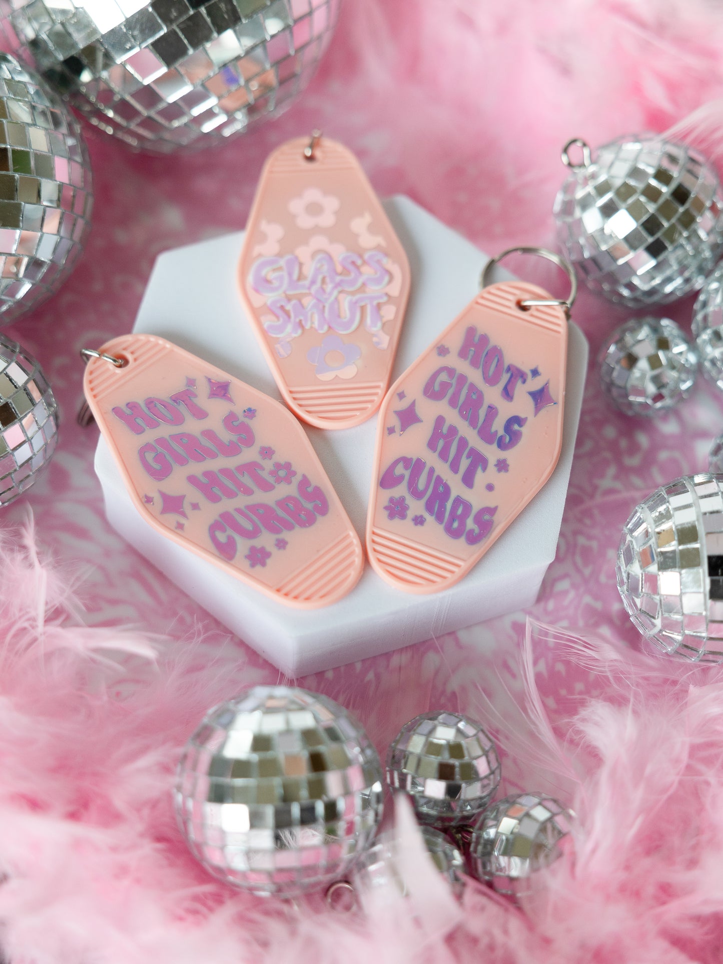 Hot Girls Hit Curbs Keychain