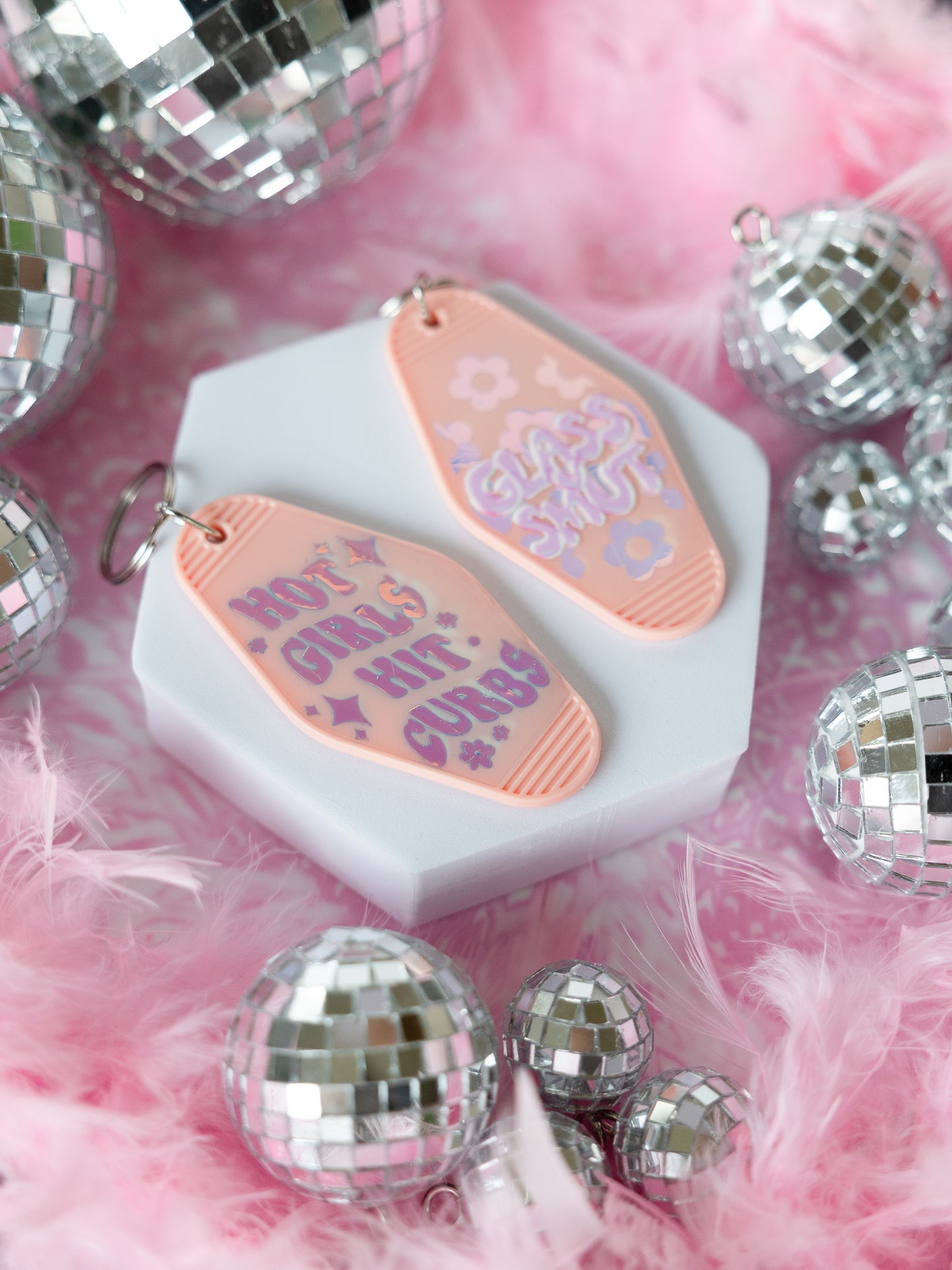 Hot Girls Hit Curbs Keychain