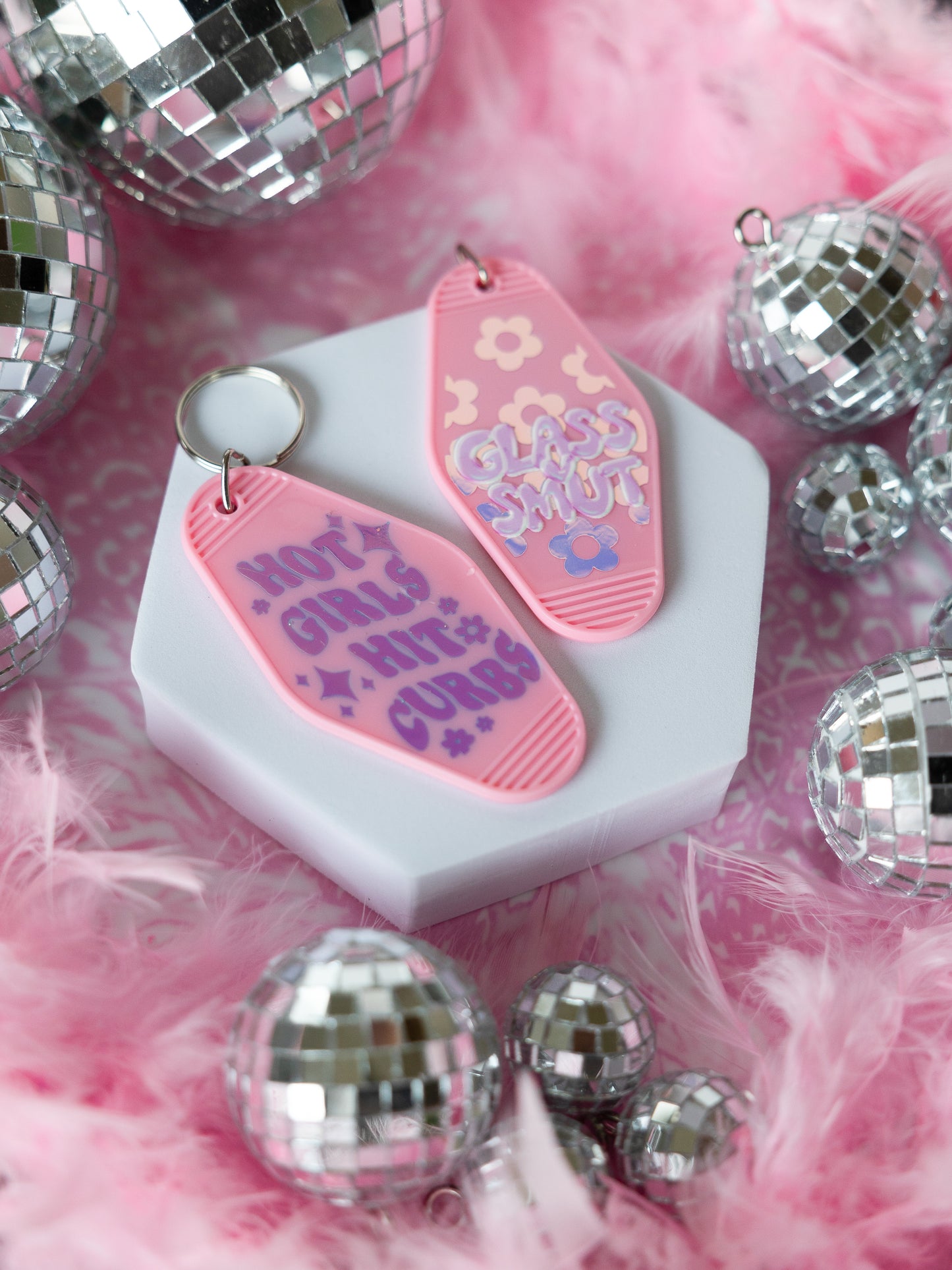 Hot Girls Hit Curbs Keychain