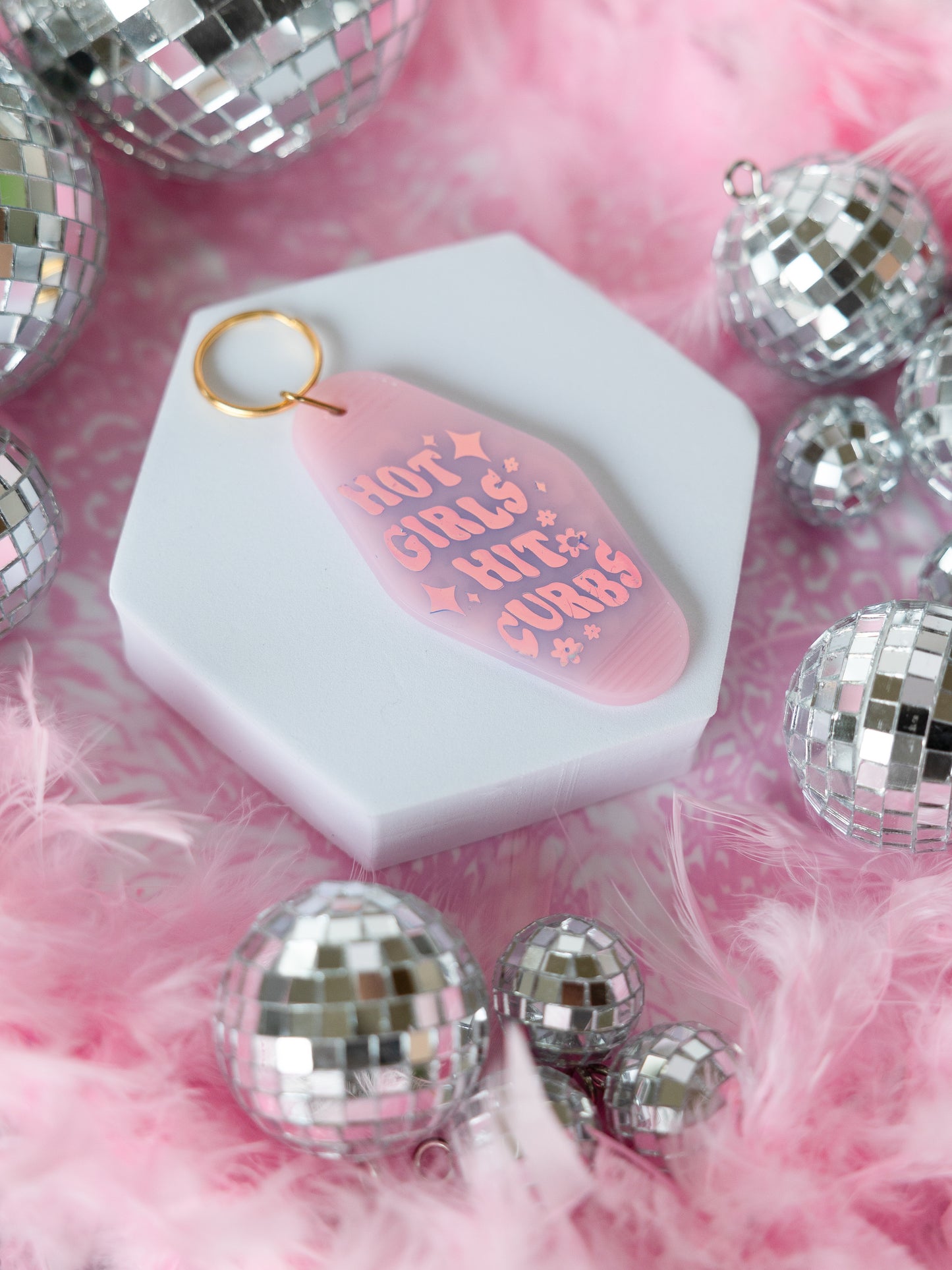 Hot Girls Hit Curbs Keychain