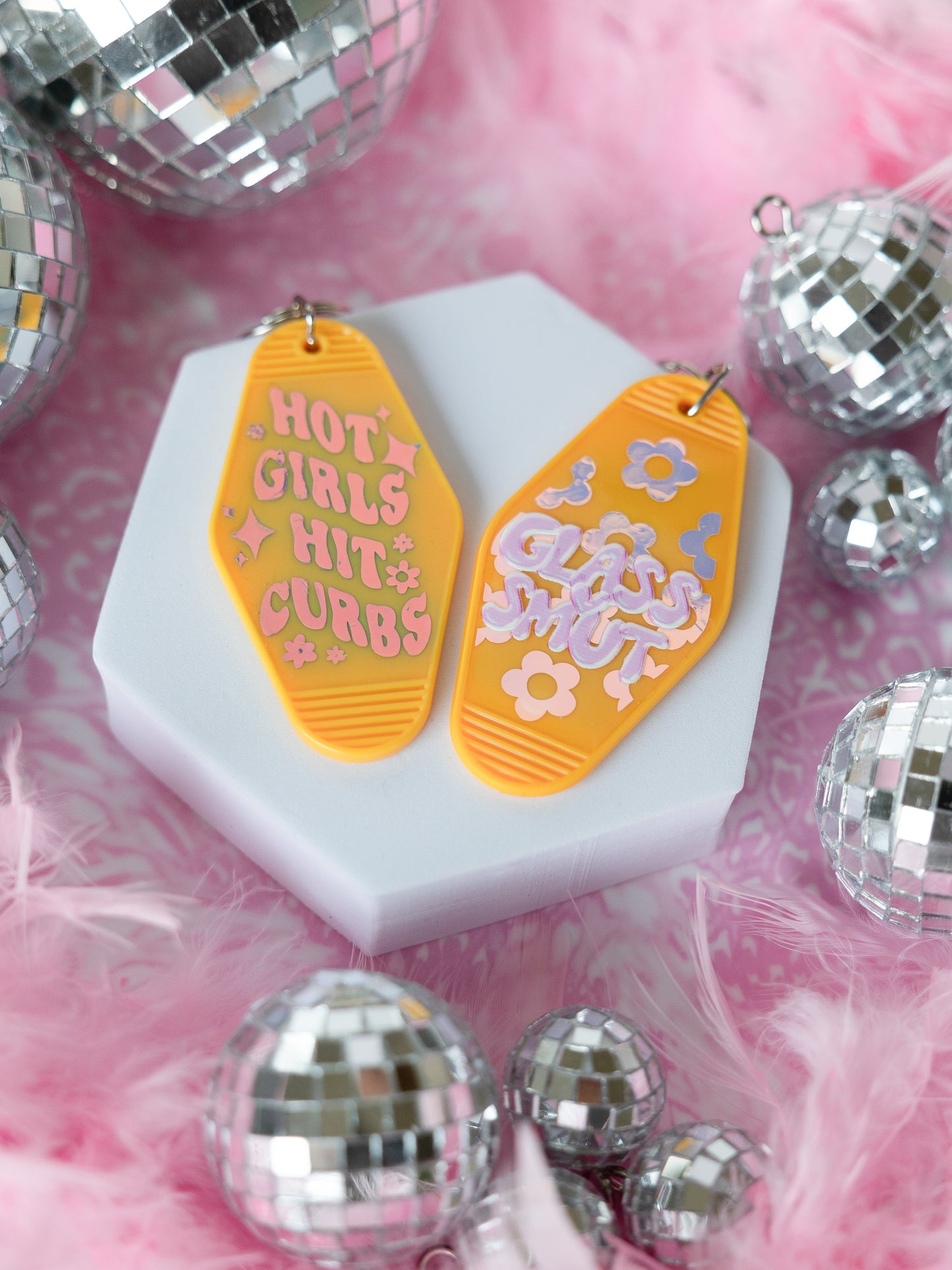 Hot Girls Hit Curbs Keychain