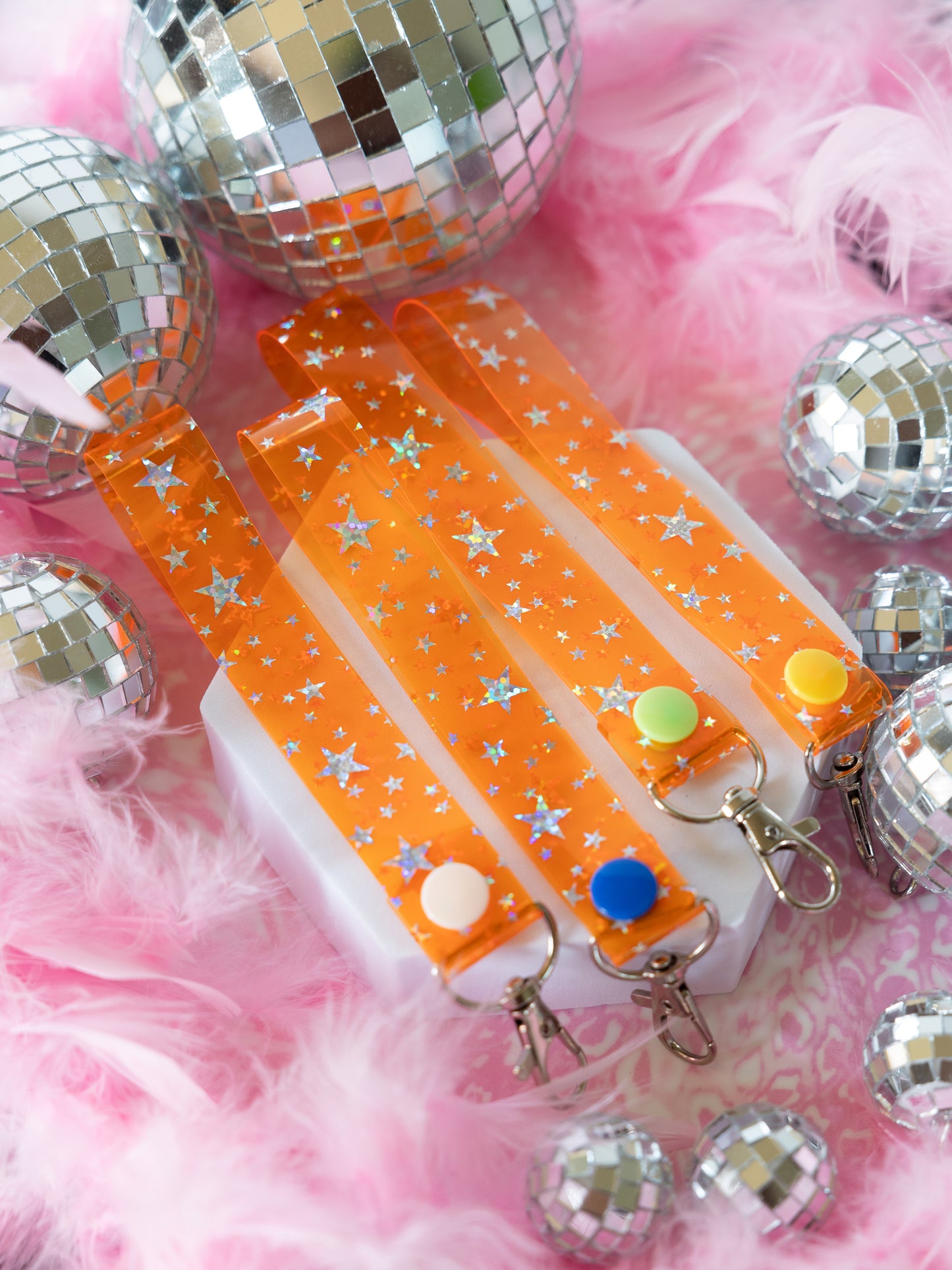 Orange Starstruck Wristlet