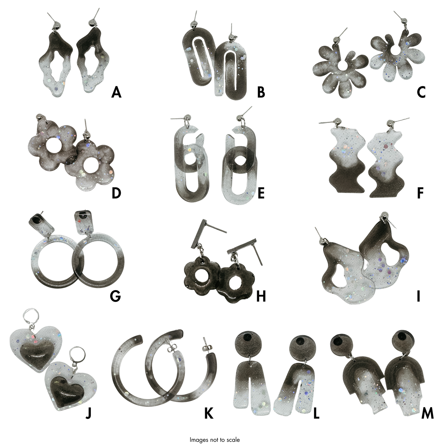 Smoke + Glitter Earring Collection