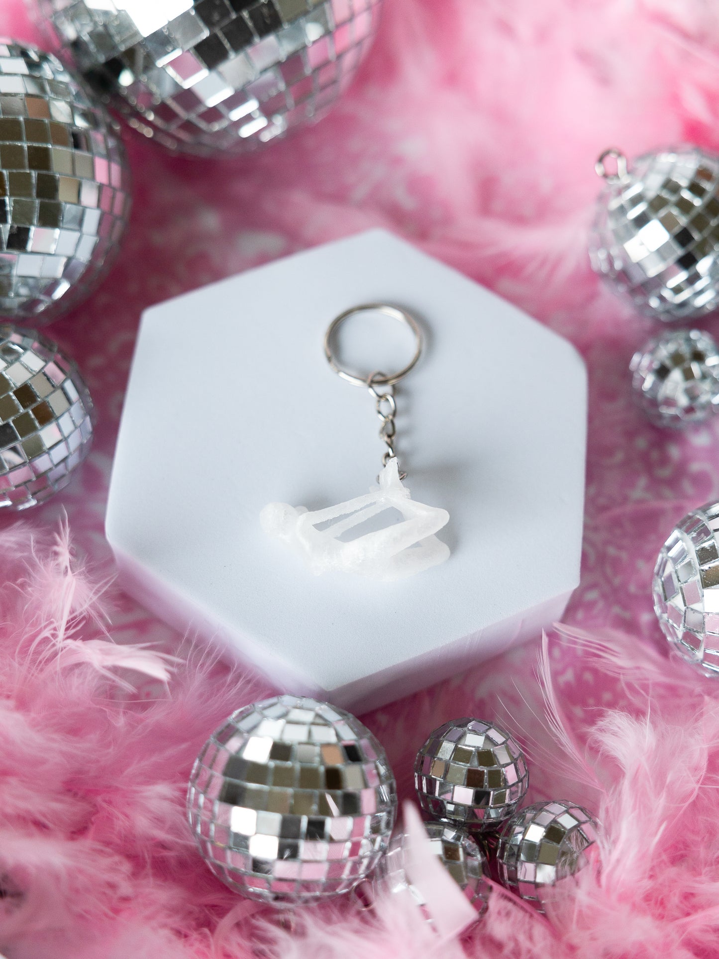 Crystal Suspension Bunny Keychain