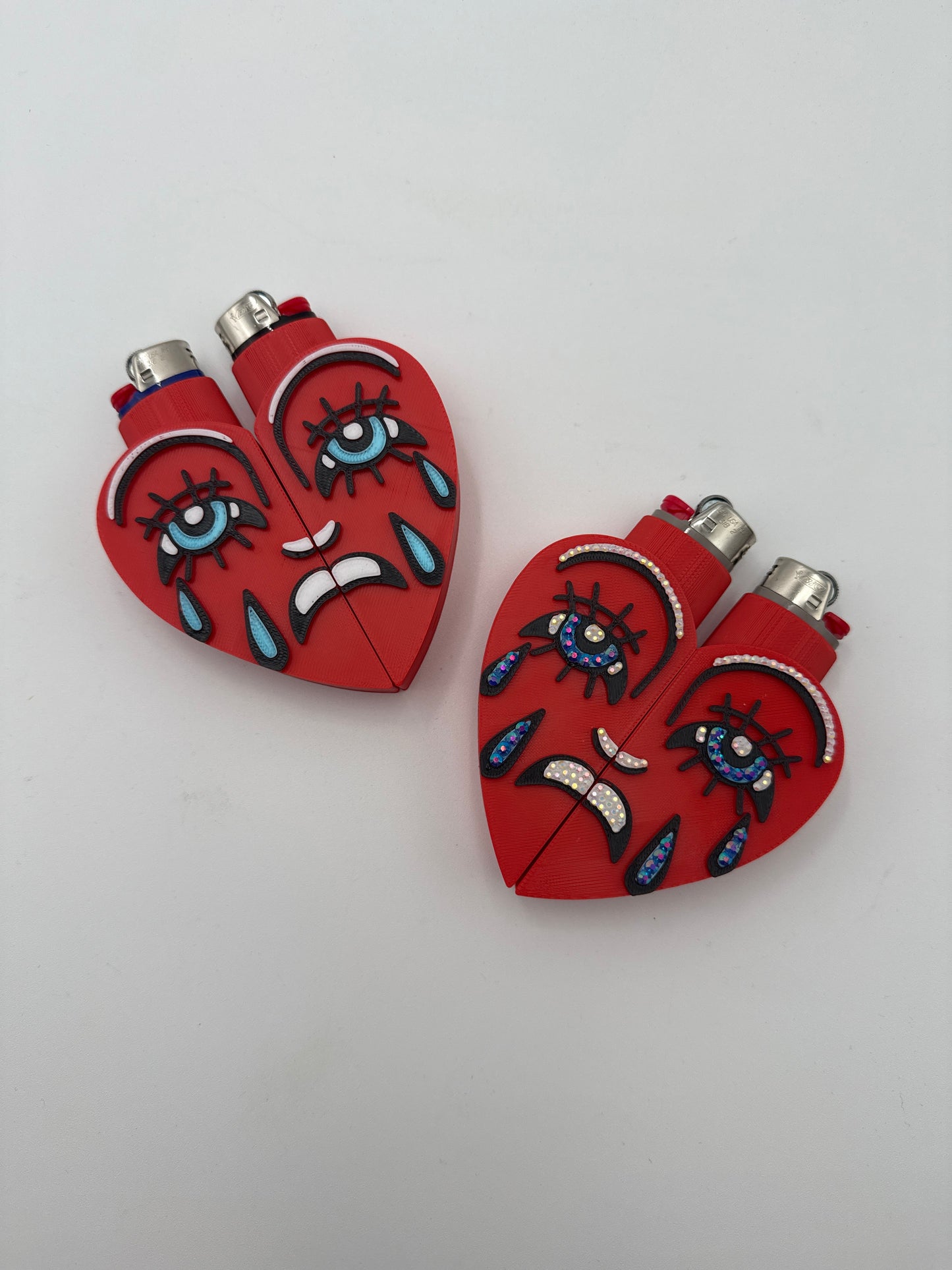 Red Twin Flame Lighter Cases - BIC