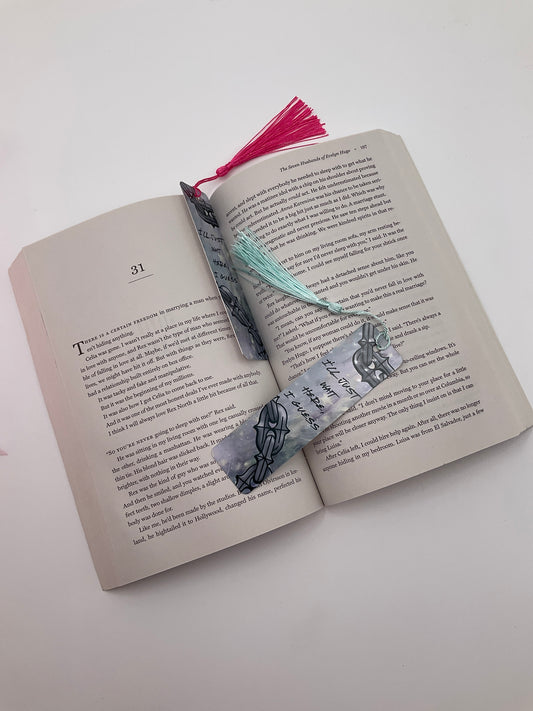 I’ll just wait here metal bookmark