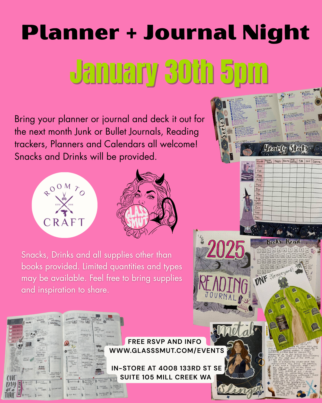 1/30 5-8pm FREE Planner + Journal Set Up Party