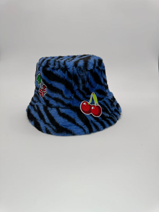 #88 - Blue Zebra Lucky Cherry Bucket Hat