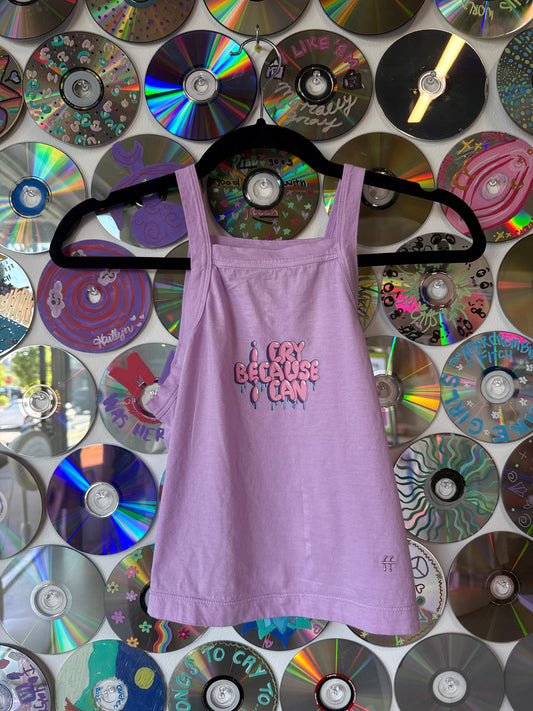 I cry because I can Lilac Crop Tank S #529