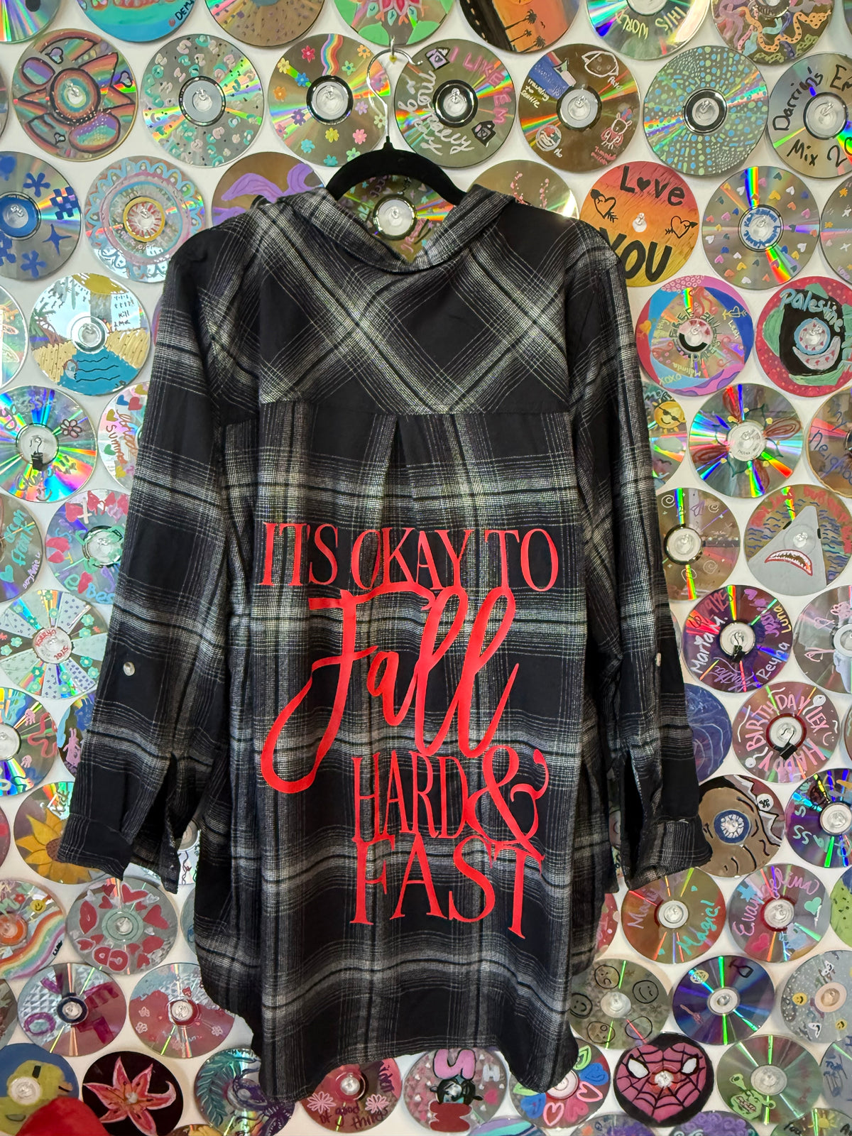#261 - It's Okay to Fall Hard and Fast Flannel Shirt - 2XL