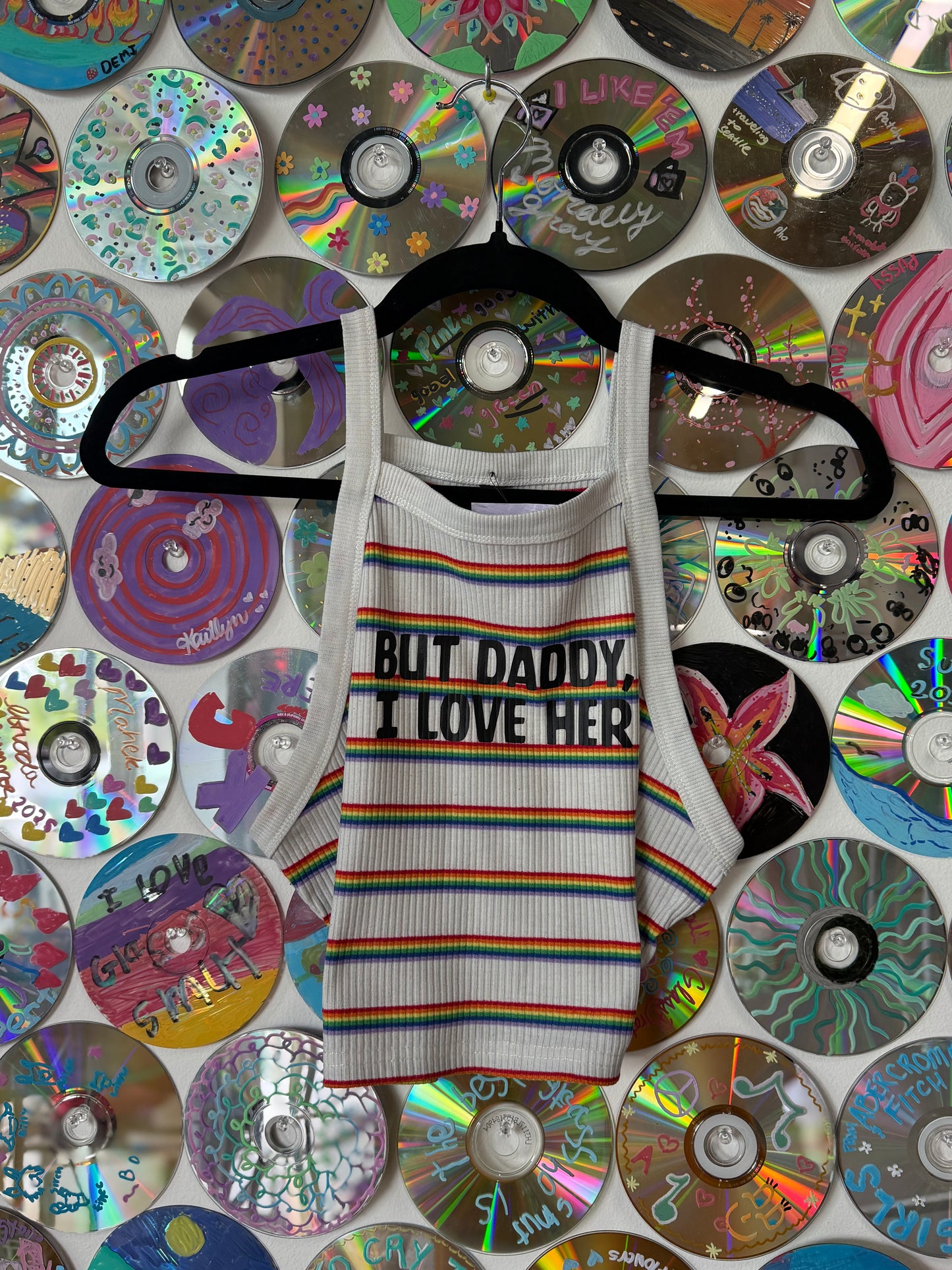 #174 - "But Daddy, I Love Her" Rainbow Halter Crop Tank - 1XL