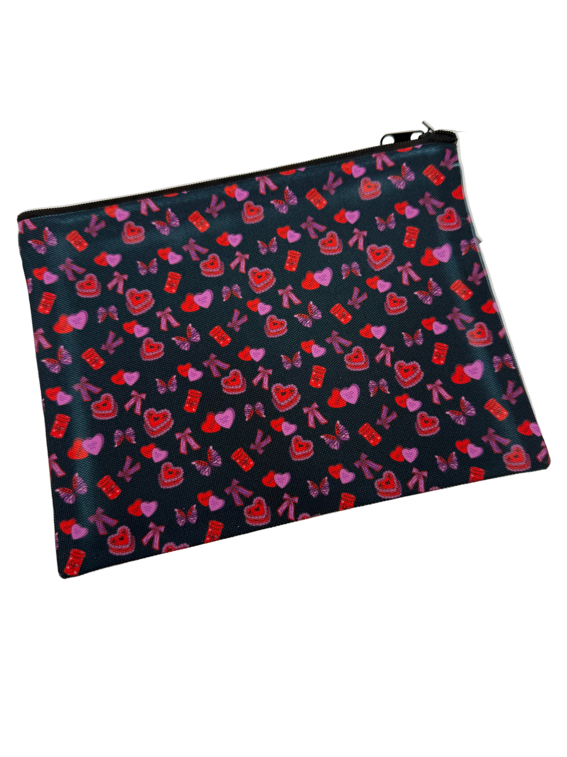 Canvas zip pouch with GlassSmut Signature Pattern How Romantic