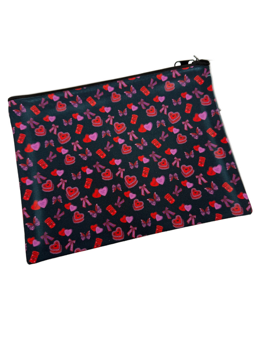 Canvas zip pouch with GlassSmut Signature Pattern How Romantic