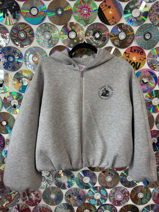 #256 - Smut Sister Secret Society Zip Hoodie Crop - L
