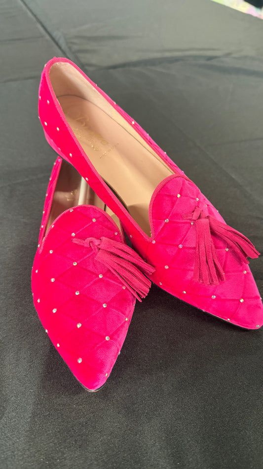 #201 - Glimmer Suede Pointed Flats - Size 39