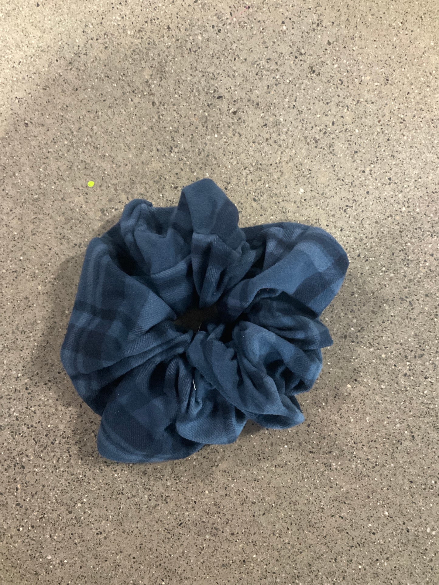 Blue Plaid Jumbo Scrunchie