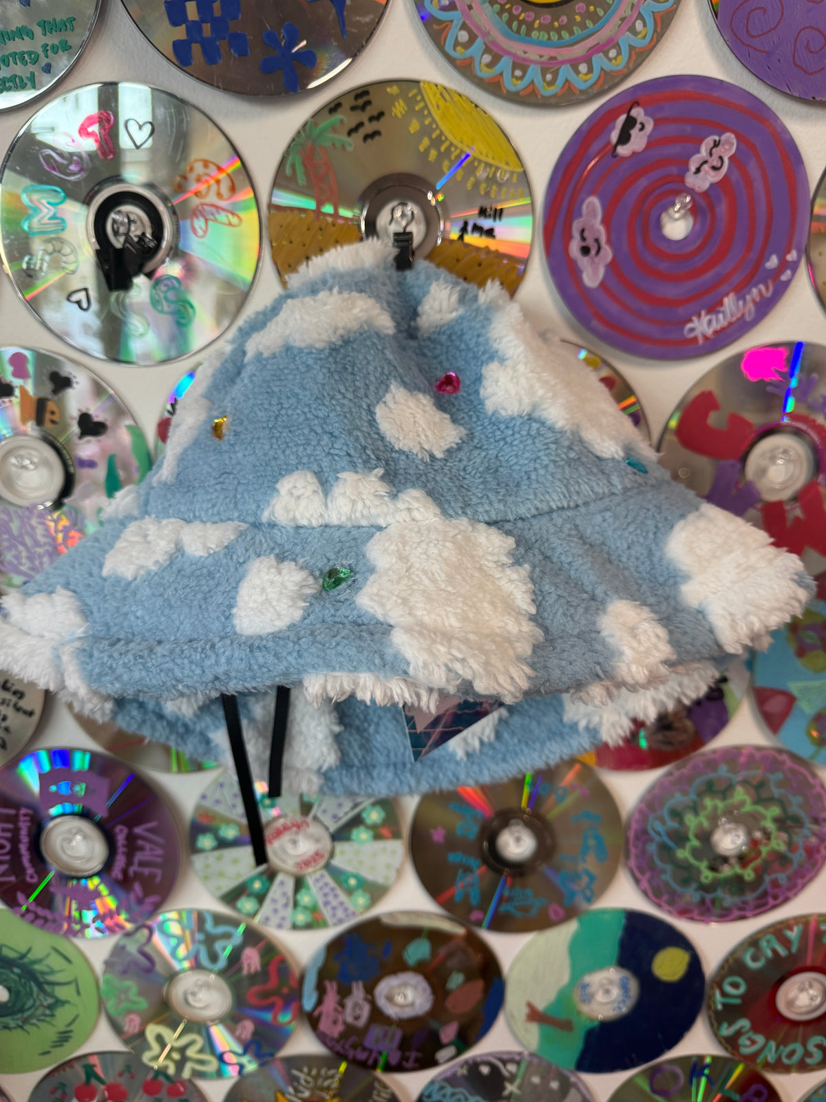 #273 - Rhinestone Cloud Fuzzy Bucket Hat