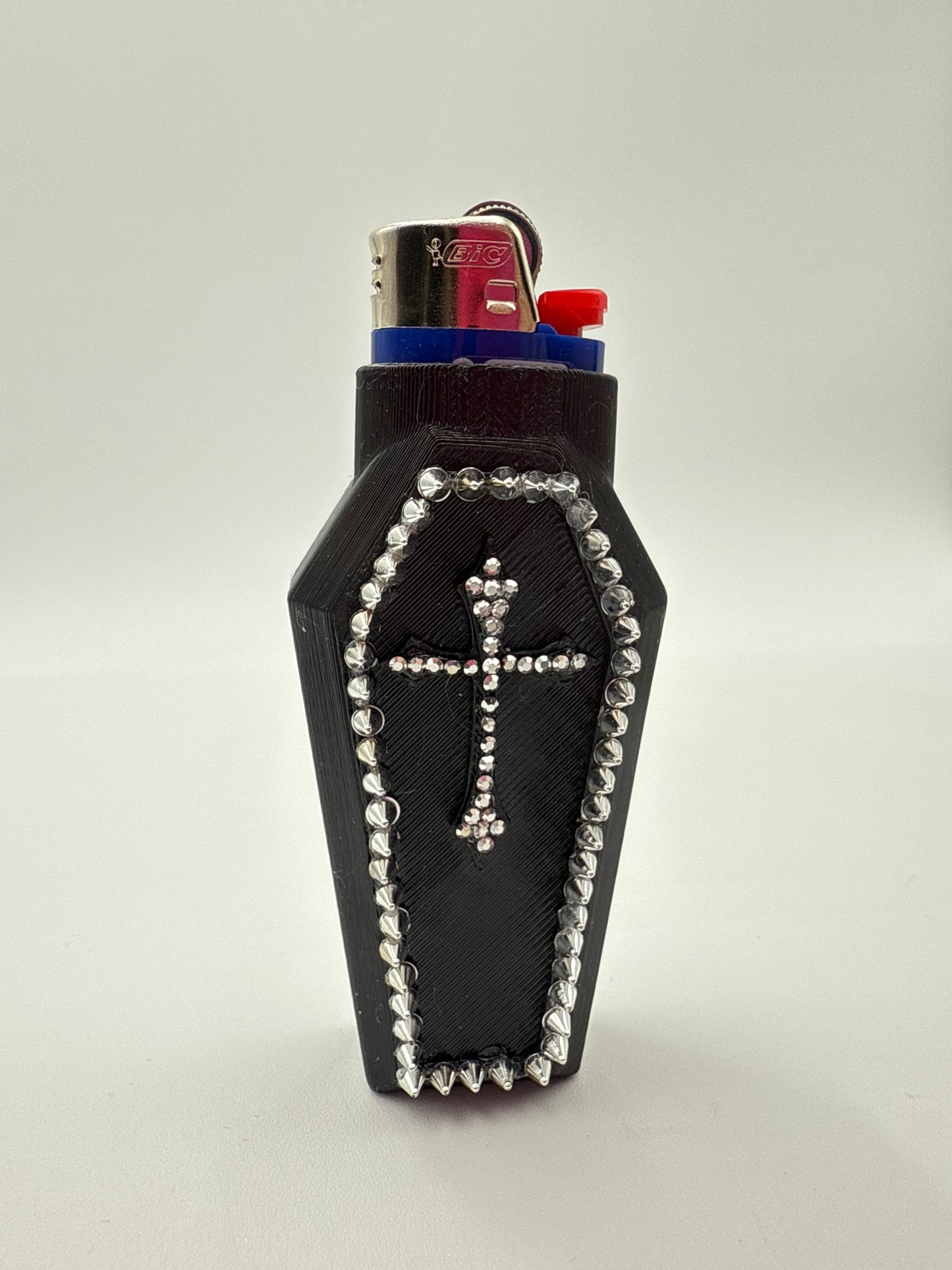 #994 - Studded Holy Smokes Lighter Case - BIC