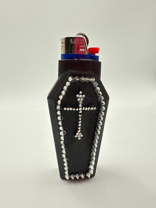 #994 - Studded Holy Smokes Lighter Case - BIC