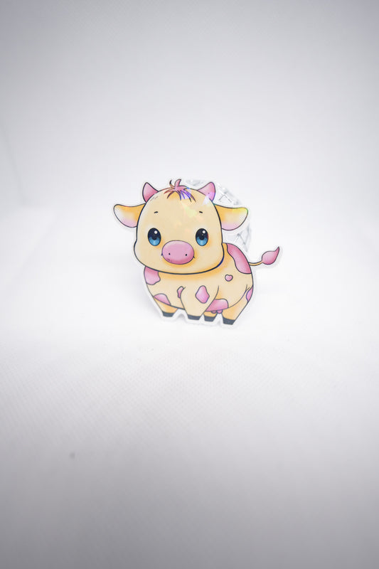 Yellow Cow Sticker - D1