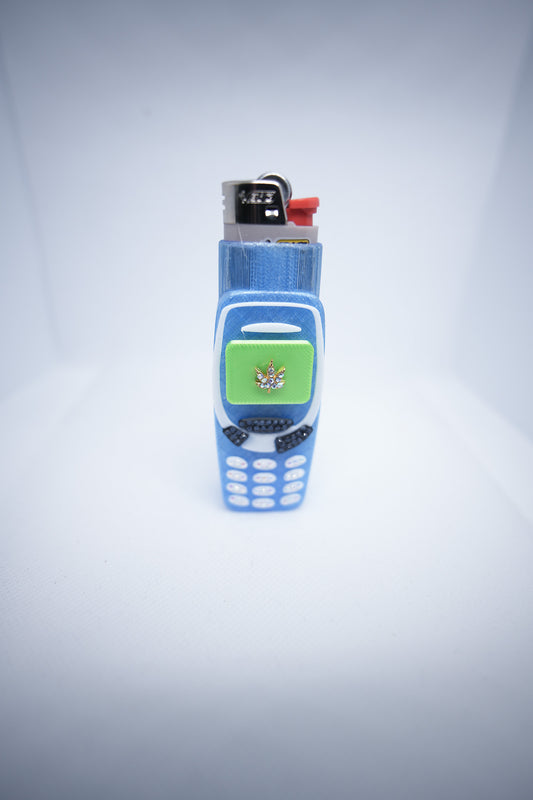 #102 - Cannabis Leaf Blue Nokia BIC Lighter Case
