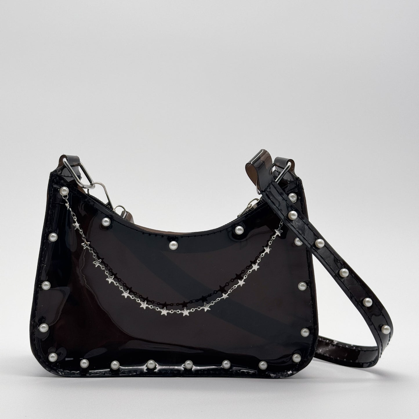 #8 - Black Jelly Bag - Pearl & Star Chain