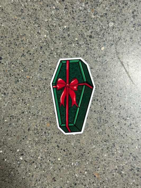 Coffin Present Sticker - X7