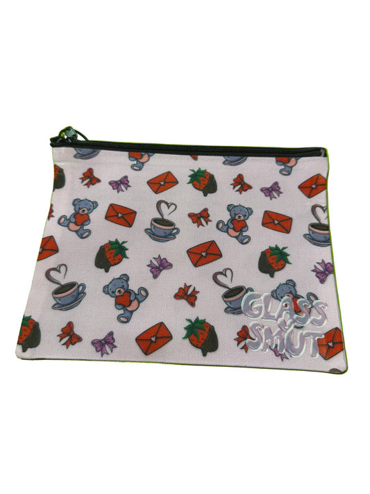 GlassSmut Signature Design Heart Throb on a lightweight canvas zip pouch