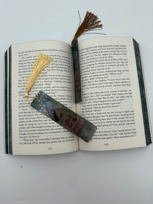"Here for the trigger warnings" Metal Bookmark