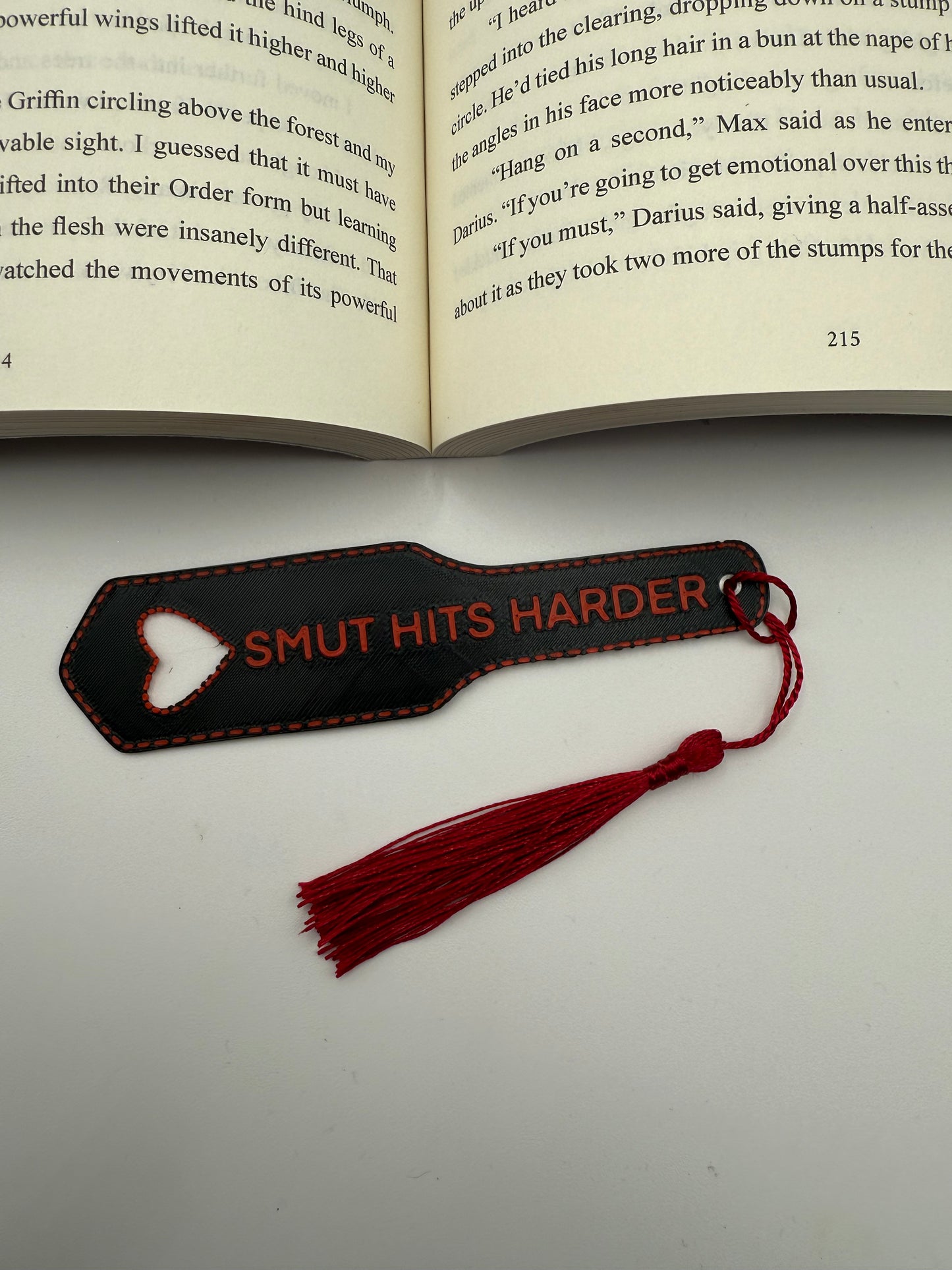 "Smut Hits Harder" Paddle Bookmark