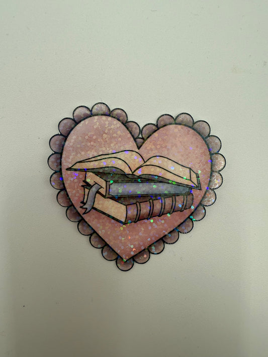 Heart Book Stack Sticker C21