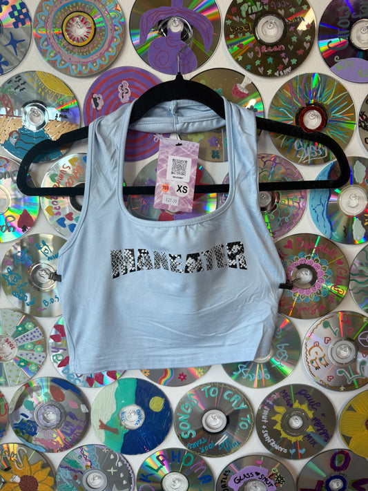 MANEATER Blue Halter Top XS #703