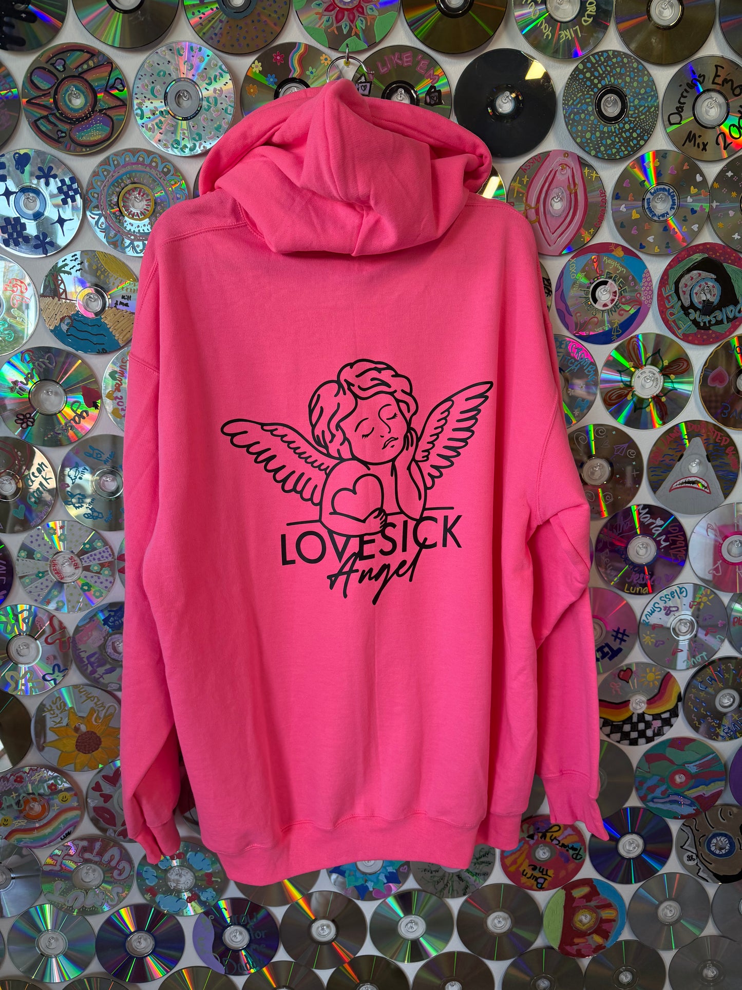Lovesick Angel pink zip hoodie 2XL #774