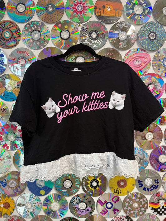 #855 - Show me your kitties Crop top - XL