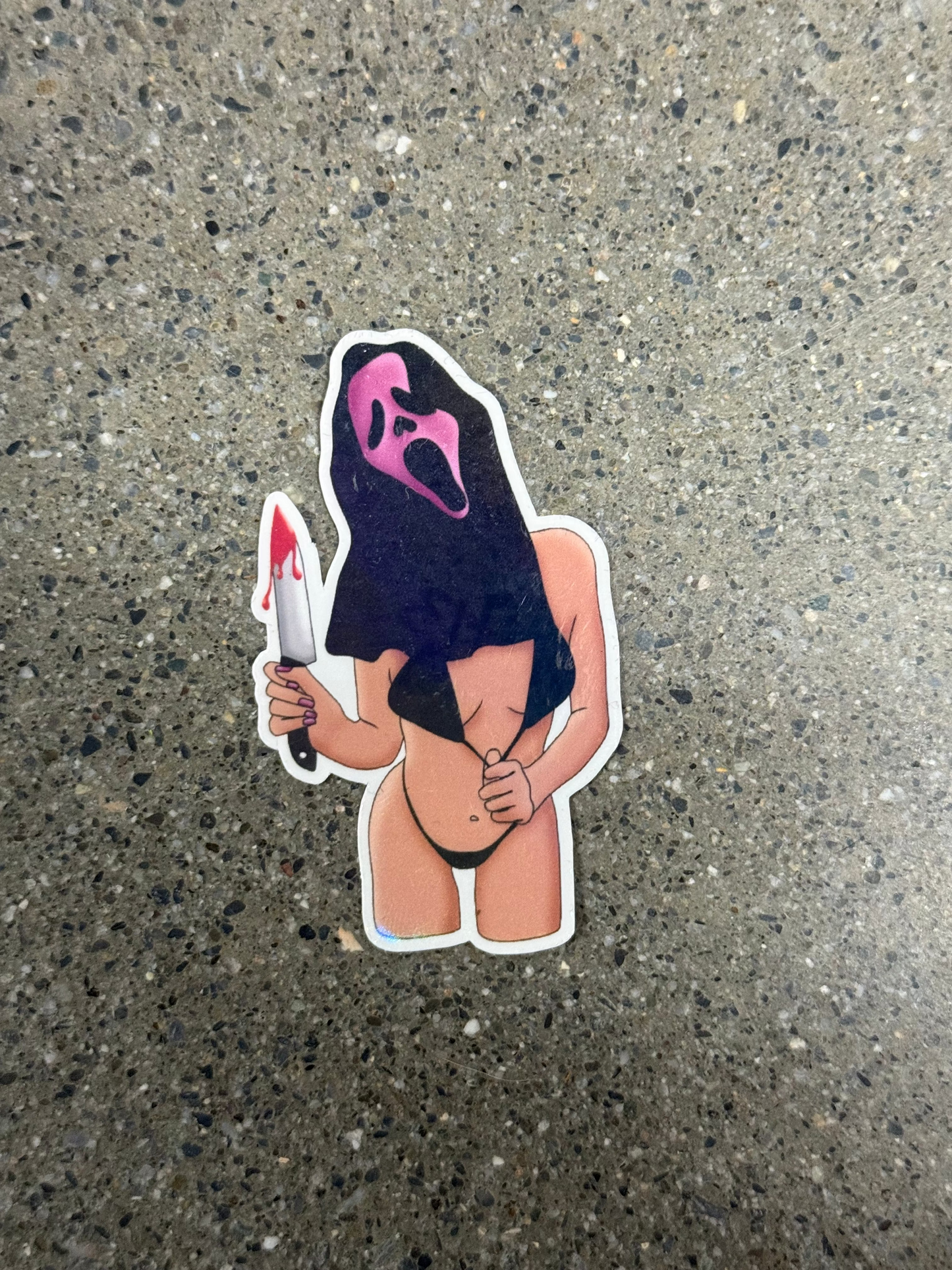 Ghostface Babe with Knife Sticker - H13