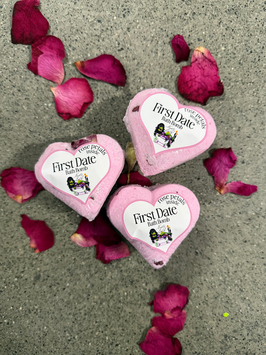 First Date Bath Bomb with Rose Petals - By Nasty Bath