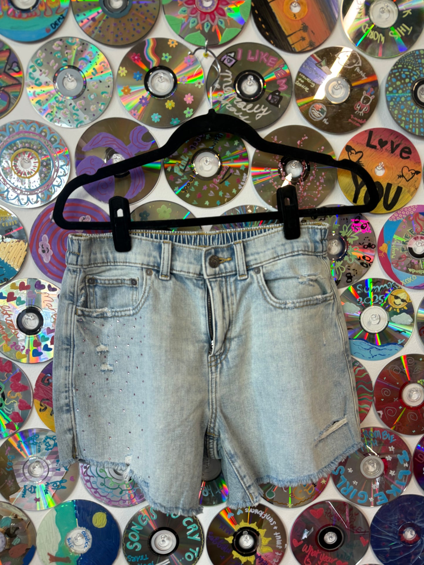#233 - Sparkly Brat Denim Shorts - S