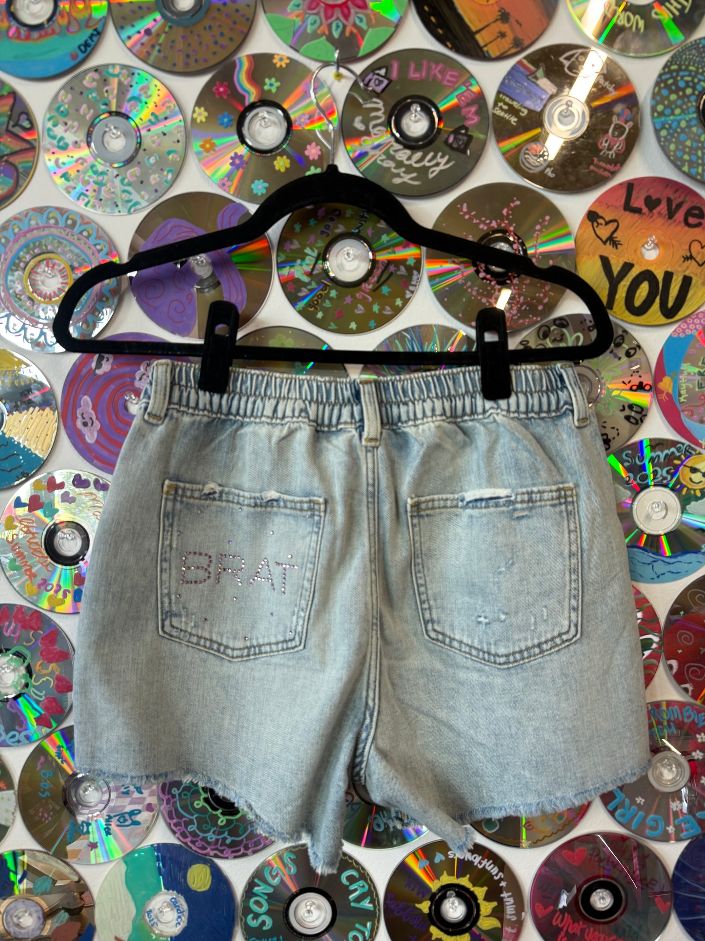 #233 - Sparkly Brat Denim Shorts - S