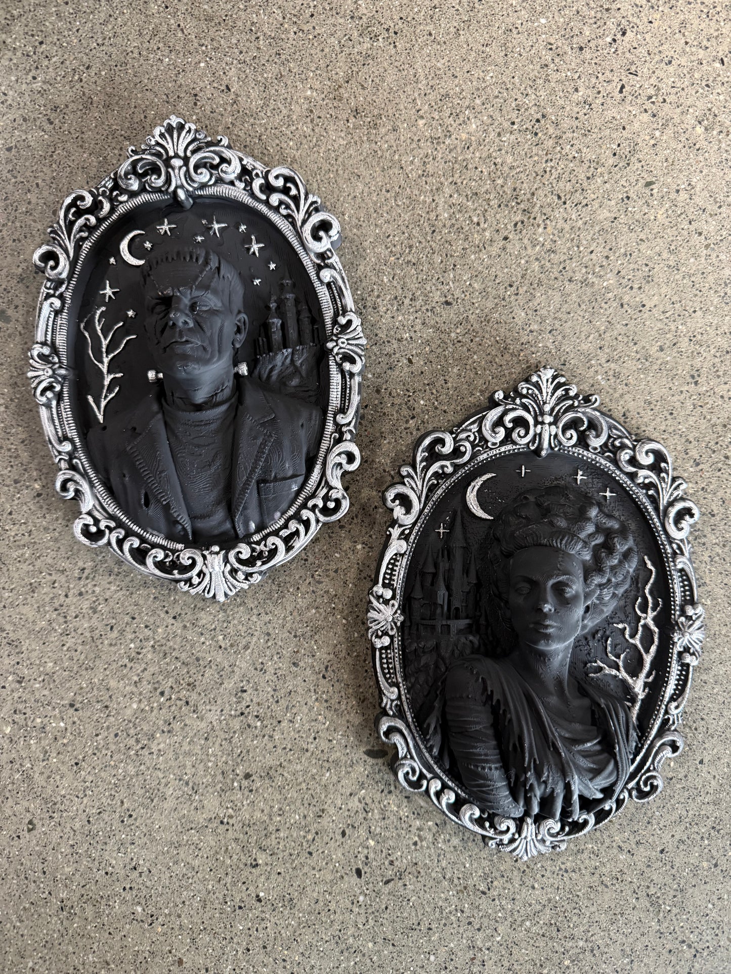 Mr. and Mrs. Frankenstein 3D Art Frames
