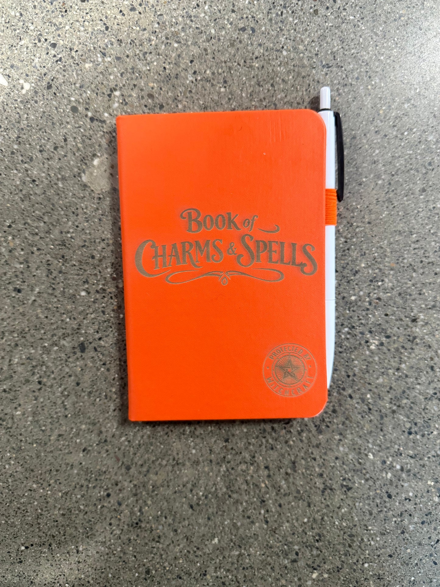 #972 - Book of Charms and Spells Notebook with Pen - Orange