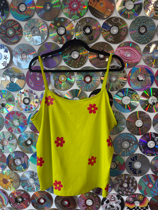 #10 - Neon Daisies Tank Top - 2XL