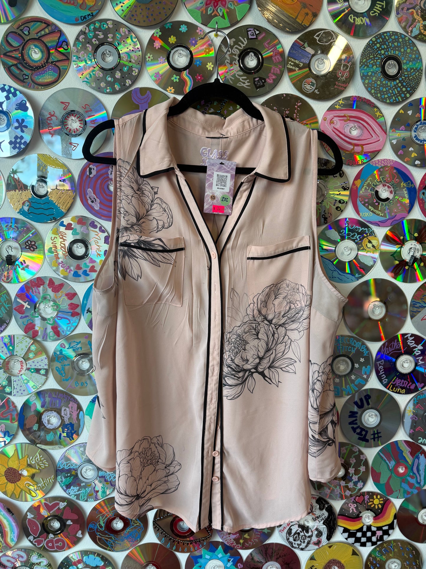 #13 - Feminine Floral Blouse - 2XL