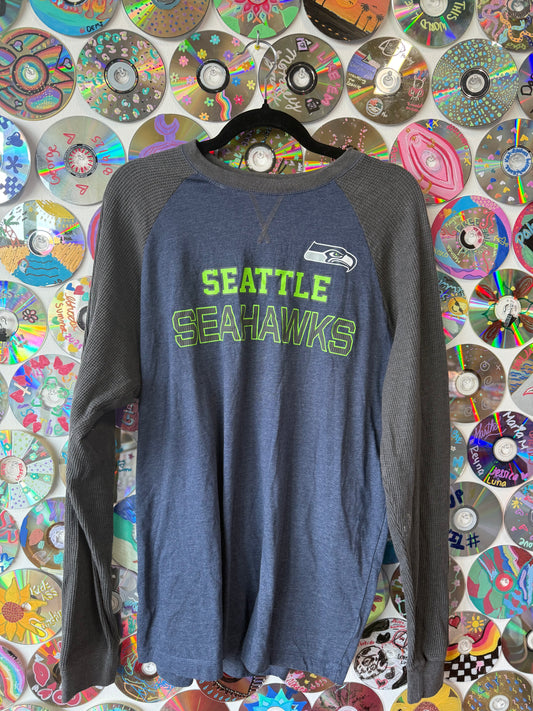 #17 - Seattle Seahawks Official Team Apparel Raglan Henley - L