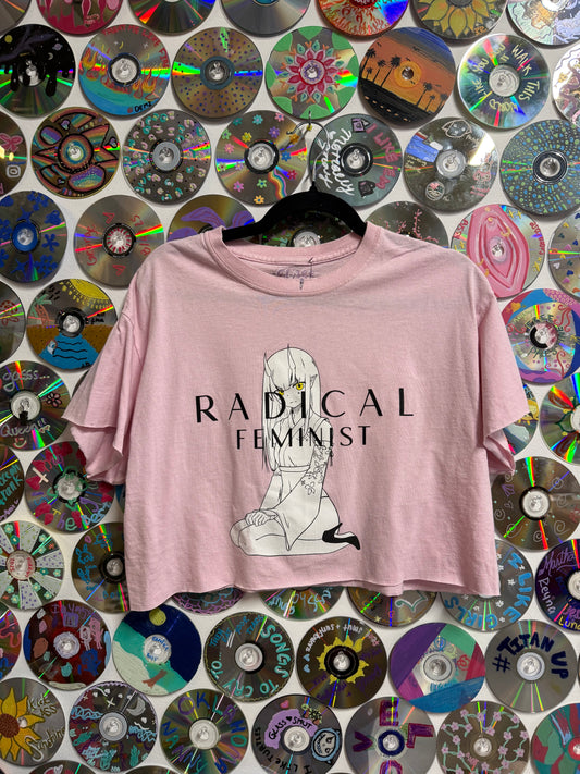 #36 - Radical Feminist Crop T-shirt - L