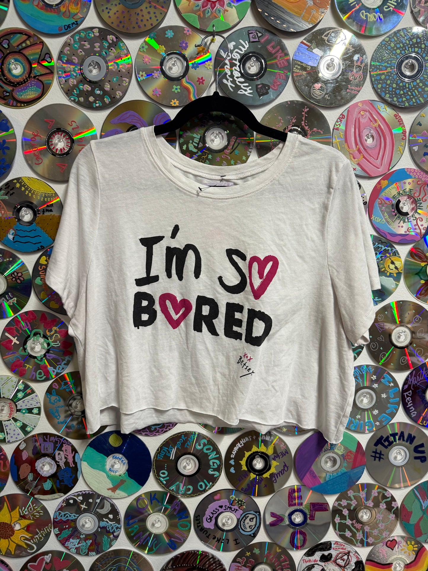 #33 - I'm so bored Betsy Johnson Cropped T-shirt - 2XL